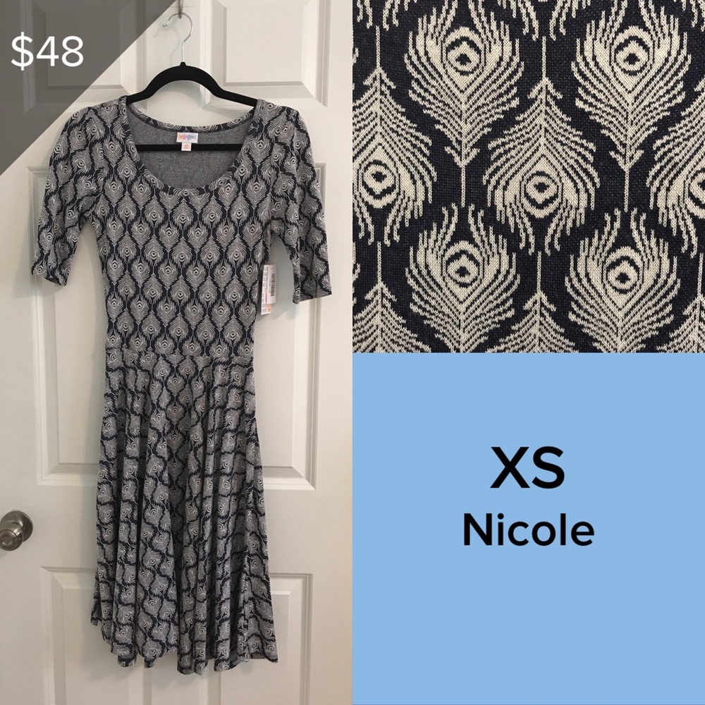 LuLaRoe Peacock Feather Print Dress